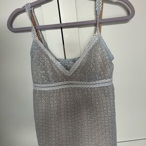 CHANEL Blue and Tan Lace Bralette